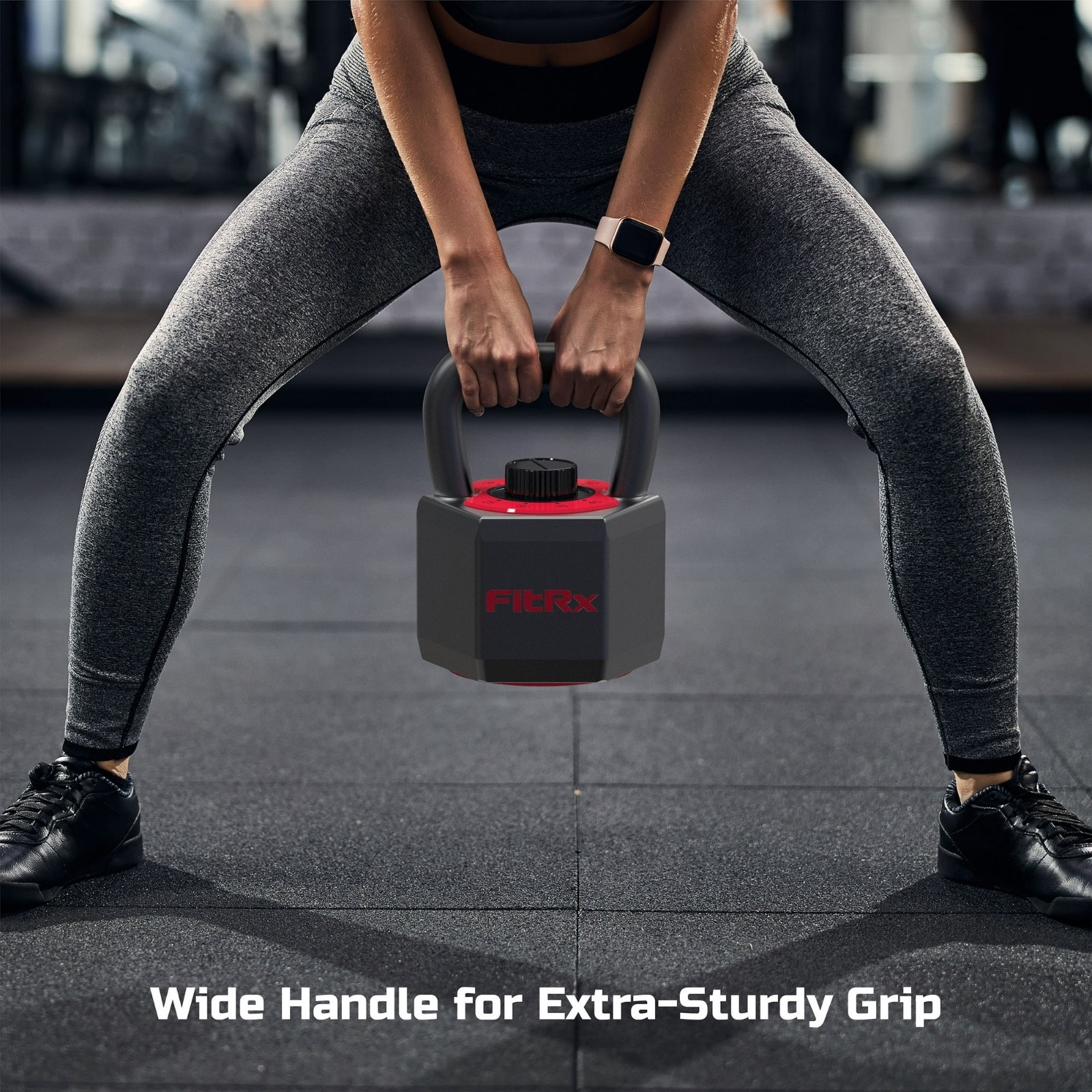 25lbs SmartStack Wide Handle Adjustable Kettlebell 40lbs Weights Exercises Black