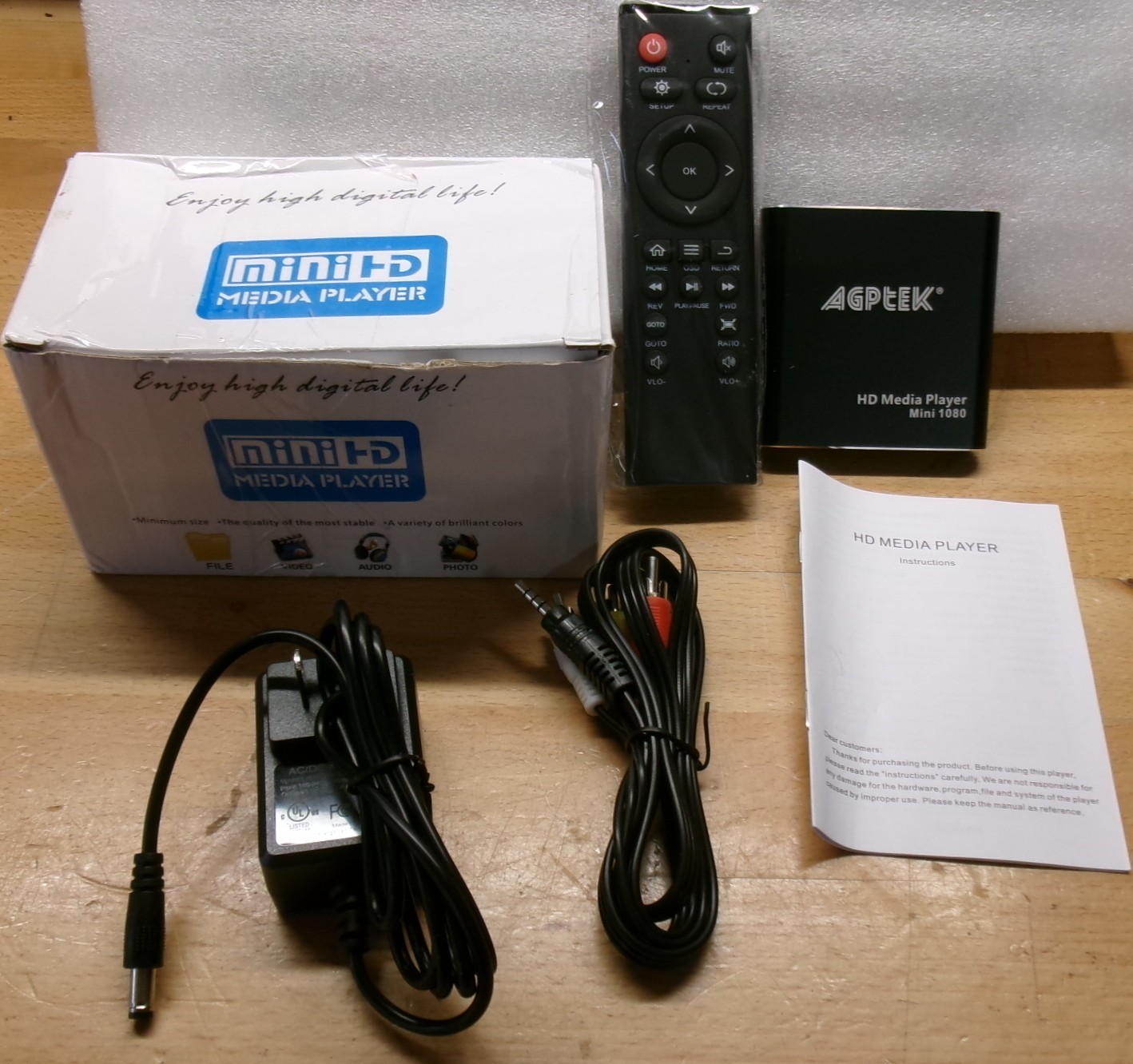 Agptek HDMI Media Player, Black Mini 1080p
