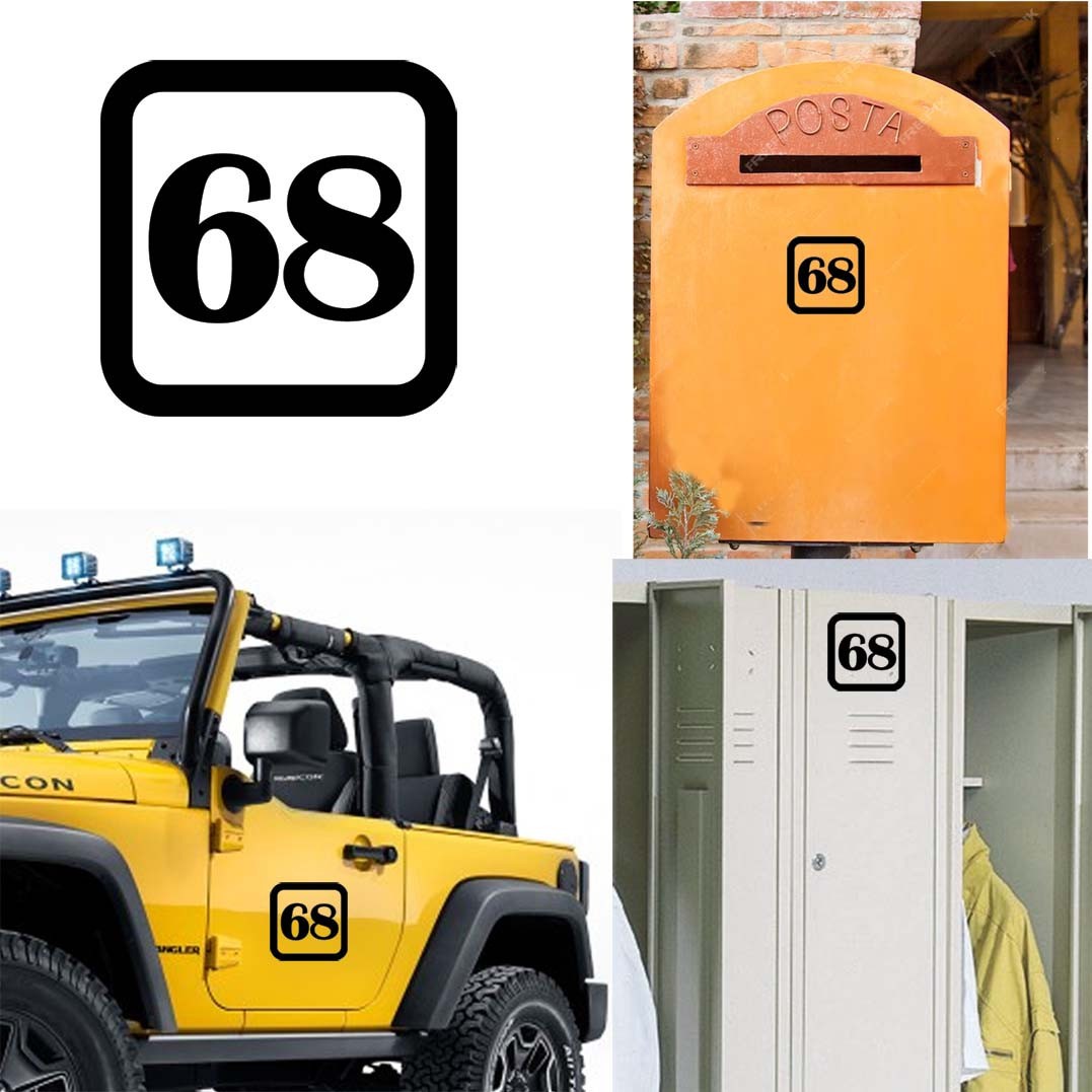 Sticker Vinyl Number 68 Version v1sq