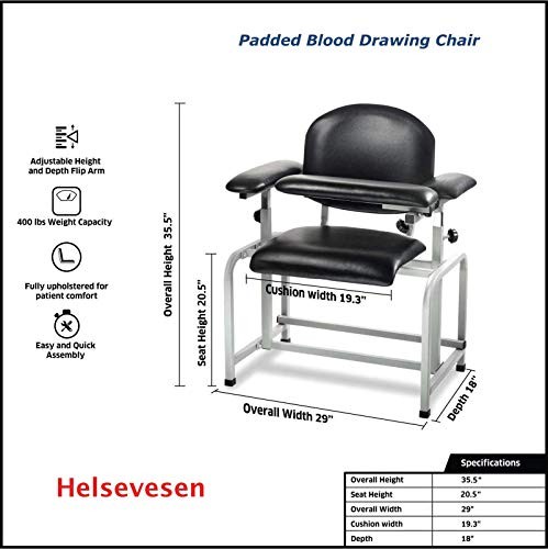 Phlebotomy Blood Draw Chair Padded Adjustable Armrest