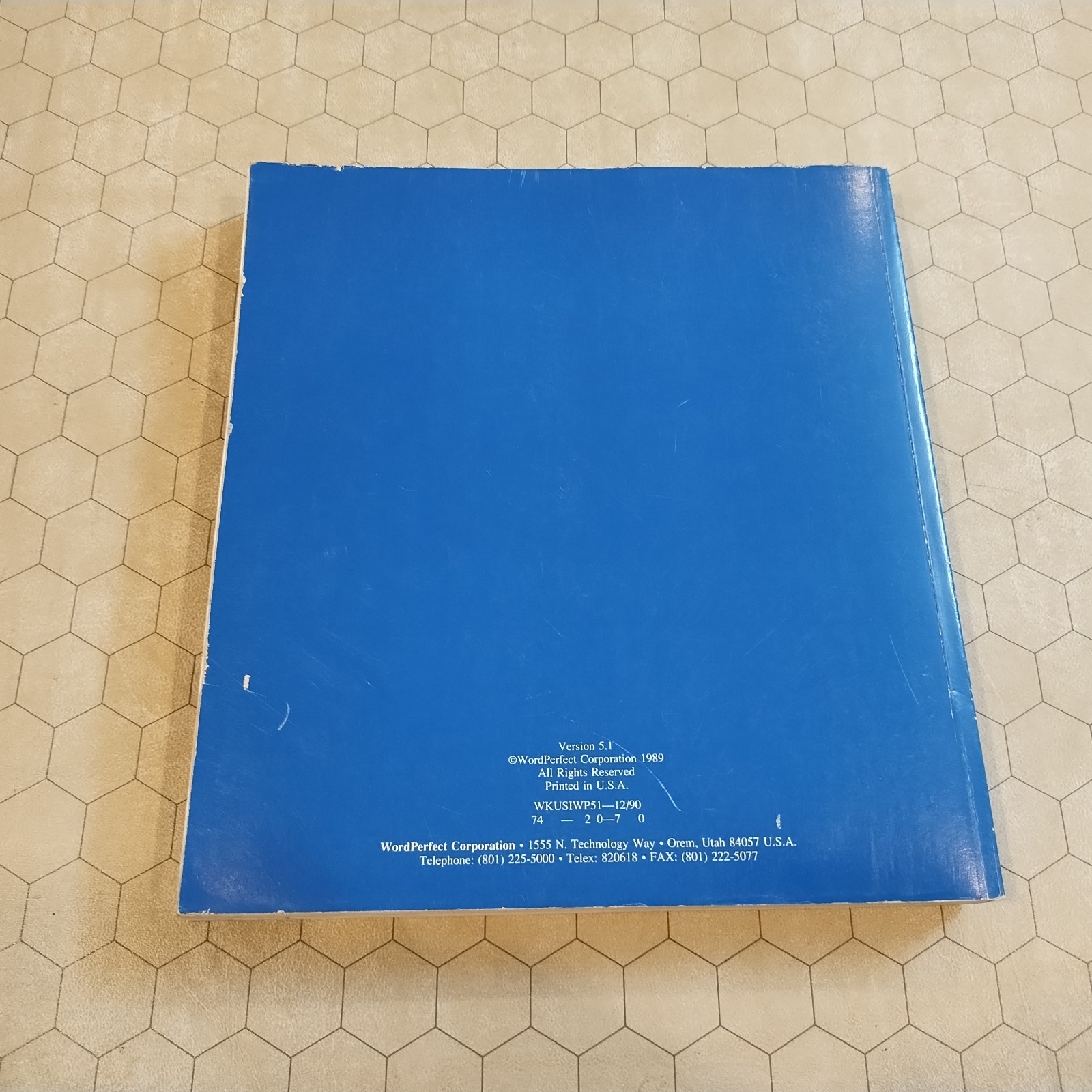 WordPerfect 5.1 Workbook/manual, IBM/PC, 1989