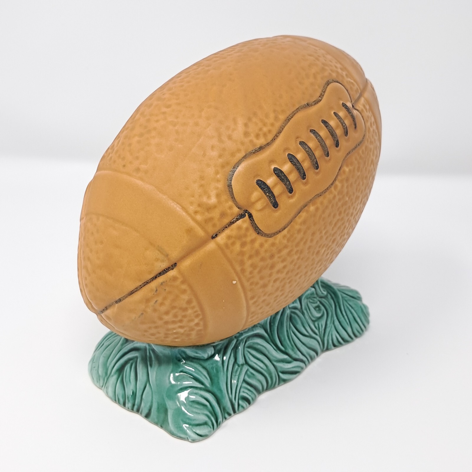 Ceramic Football Planter Napcoware 130 vintage Japan brown & green