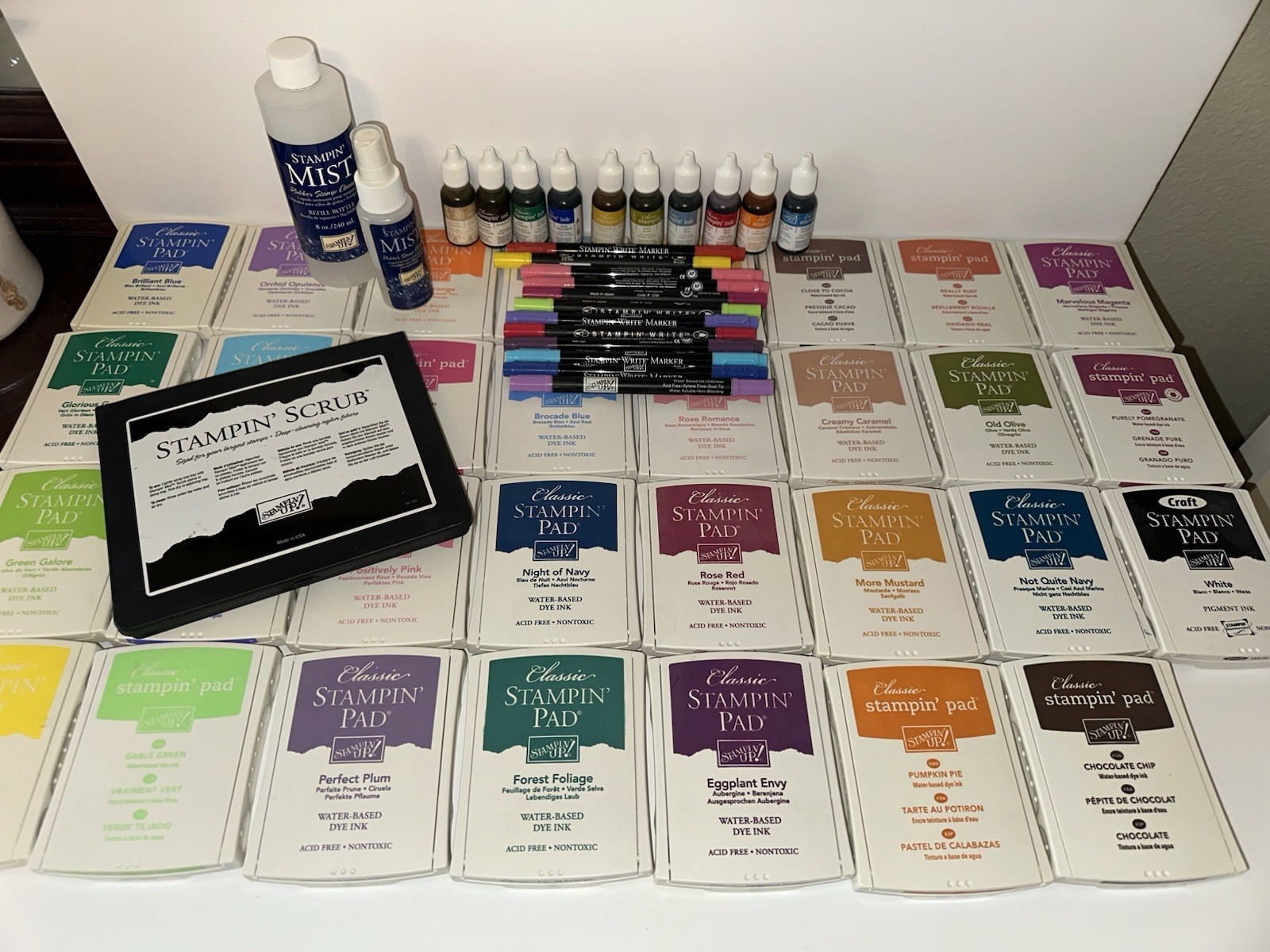 Stampin' Up! Ink Pad, Marker, Ink Refill, Mist Cleaner & Scrub Cleaning Pad Lot