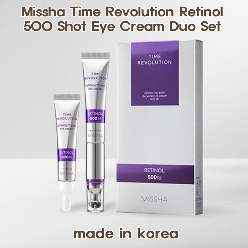 Missha Time Revolution Retinol 500 Shot Eye Cream Duo Set 15ml + 15ml