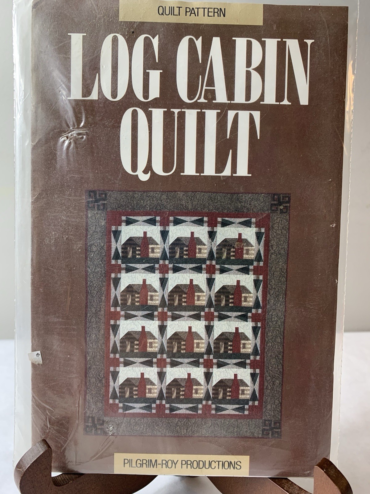 VTG Log Cabin Quilt Pattern by Pilgrim- Roy Productions 48” X 59”