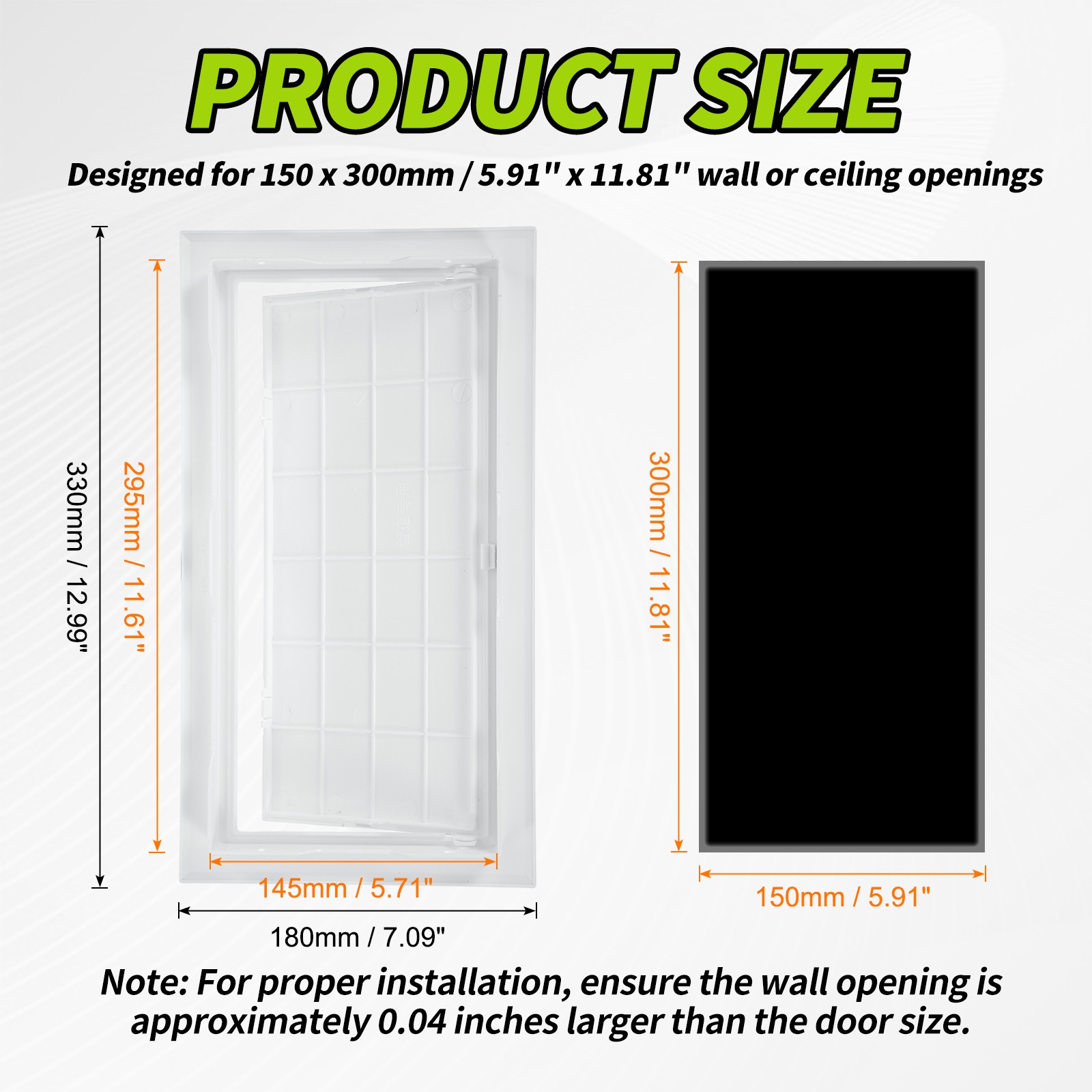 6x11.9 Inch Access Panel for Drywall and Ceiling, ABS Plastic Material (White)