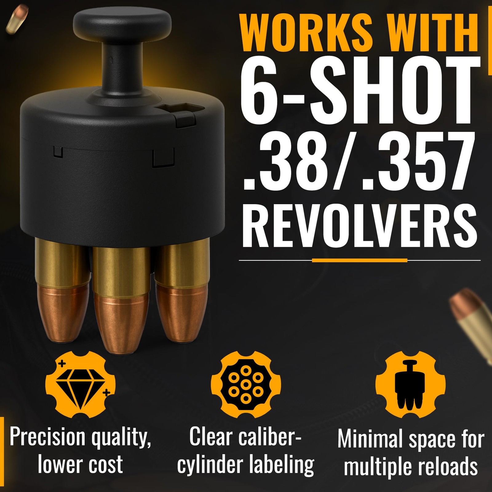 RevIndustries 38 Special Speed Loader - 357 Magnum .38/.357, Black