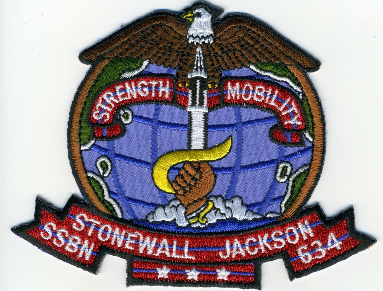 USS Stonewall Jackson  SSBN 634 - 4 1/2 Crest Submarine Patch - BCP #c5465 - 5x4