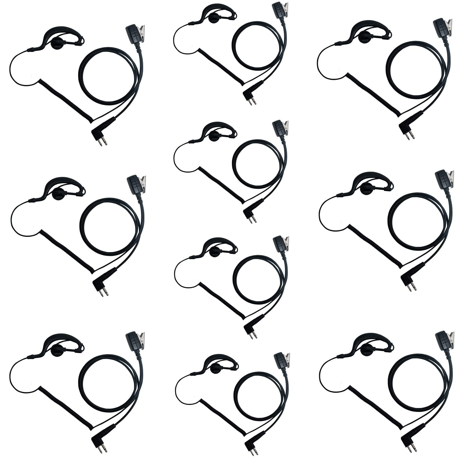 G-Shape 2-Pin Earpiece Compatible with Motorola CLS1110 10-Pack | business he...