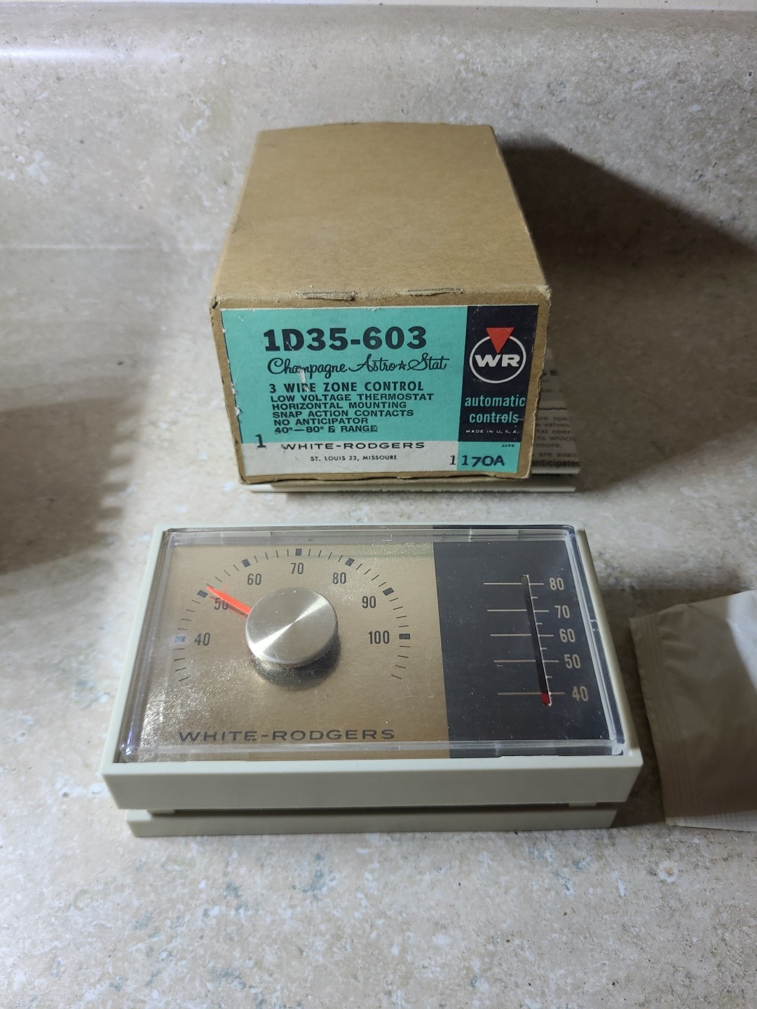 White Rodgers HEATING HORIZONTAL MOUNTING WALL MOUNTING 1D35-603 3 WIRE ZONE NEW