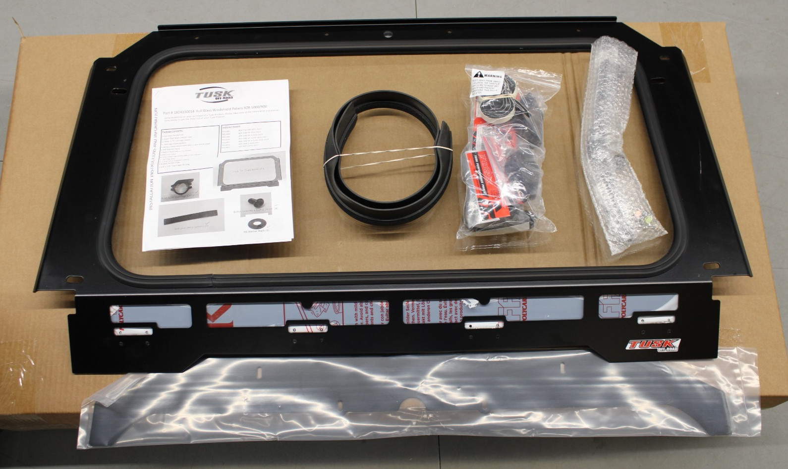Tusk UTV Glass Windshield W/Vent/12" Wiper - (POLARIS 2014-2018 RZR XP 4 1000)