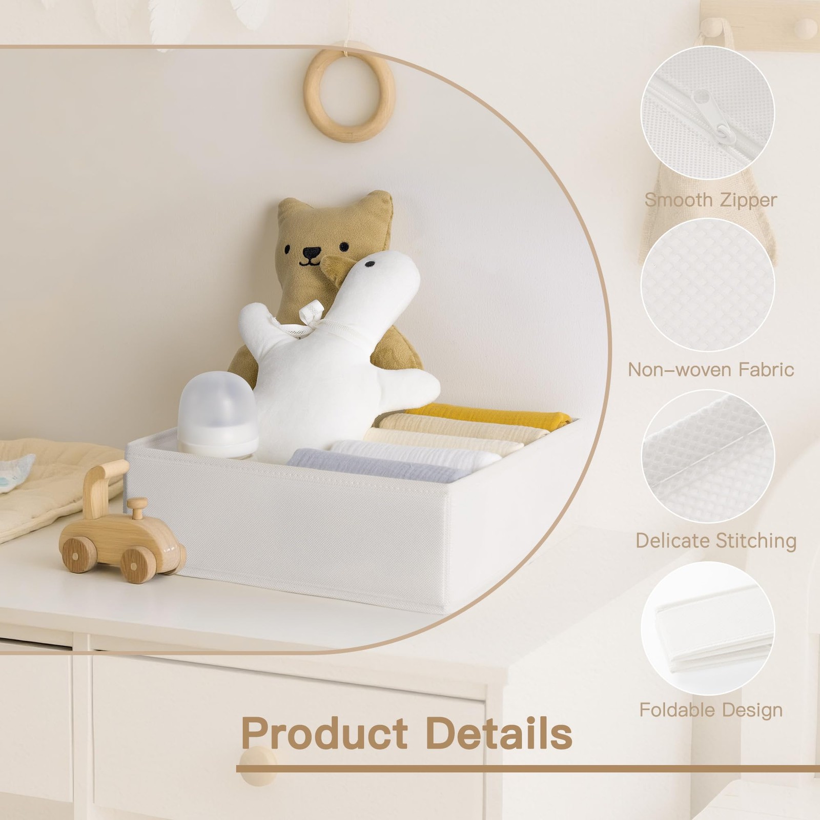 Drawer Organizer Clothes, 14 Pack Dresser Organizer for Baby Clothes, Underwe...