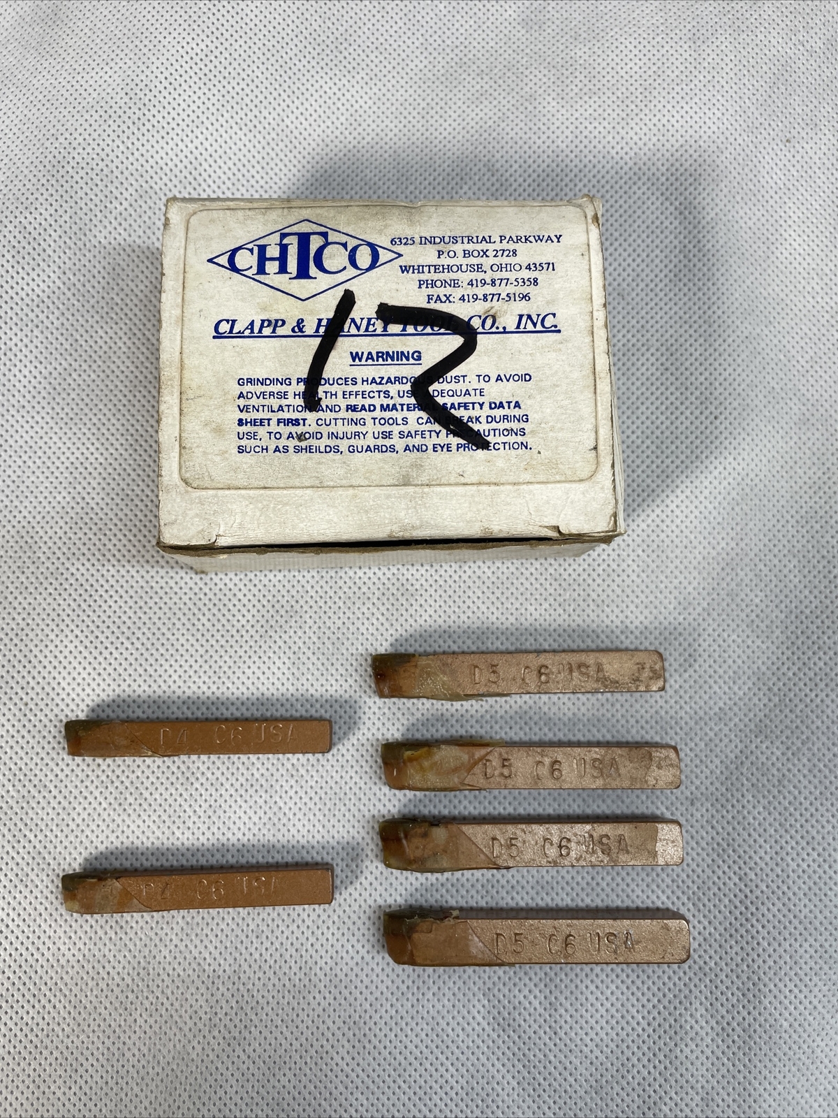 Clapp & Haney Carbide Tipped Tool Bit (2 D4 C6) (4 D5 C6) Lot