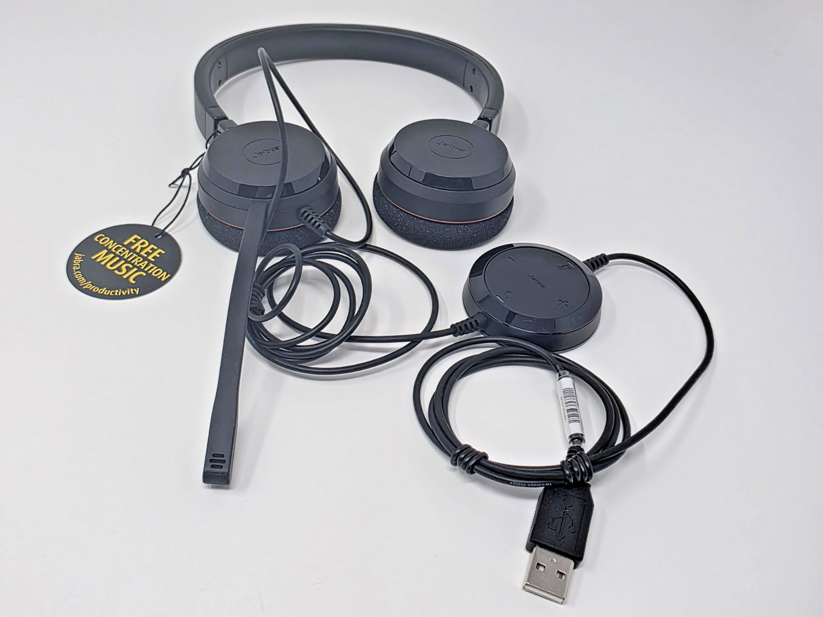 Jabra Evolve 20 Wired On-Ear Headset Black USB-A Skype for Business HSC016