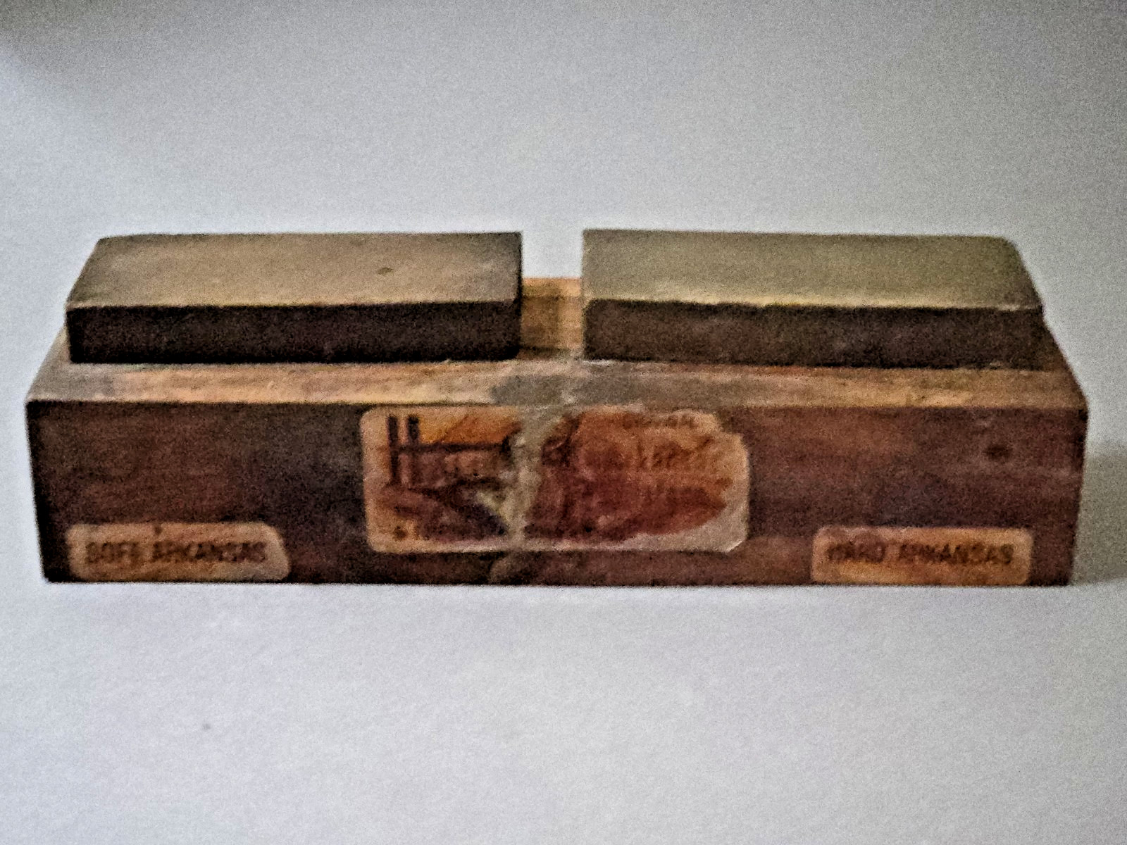 Vintage Hall"s Soft And Hard Combo Set Of Arkansas Oilstones