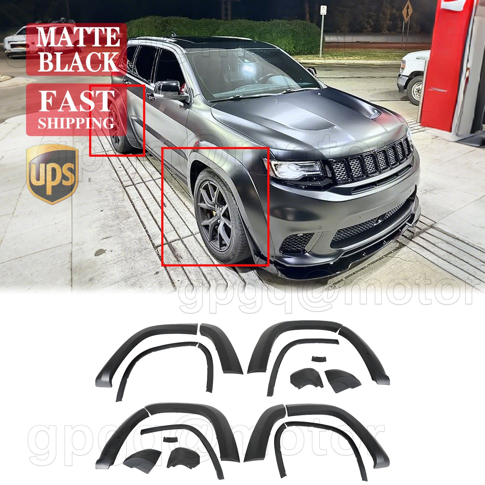 For Jeep Grand Cherokee SRT/Trackhawk 12-2022 Add-On Widebody Fender Flares Kit
