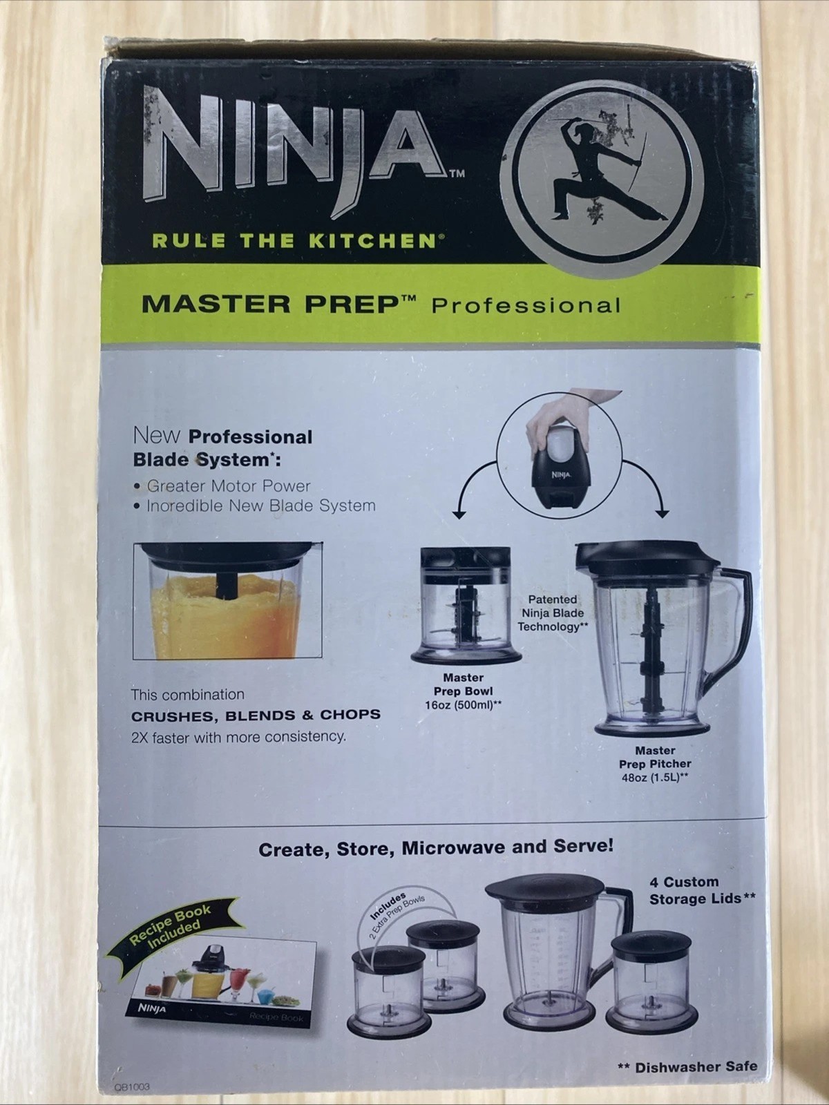 Ninja Master Prep Professional 450W Blender Food Processor Chopper QB1004 48oz