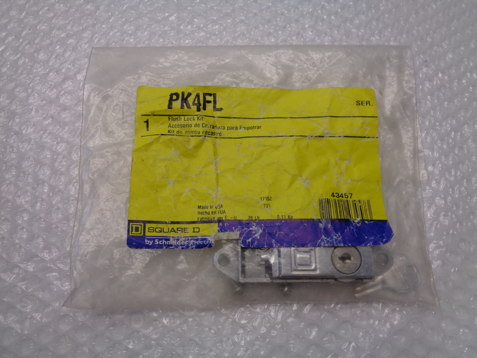 SQUARE D PK4FL FLUSH LOCK KIT W/KEY NSMP