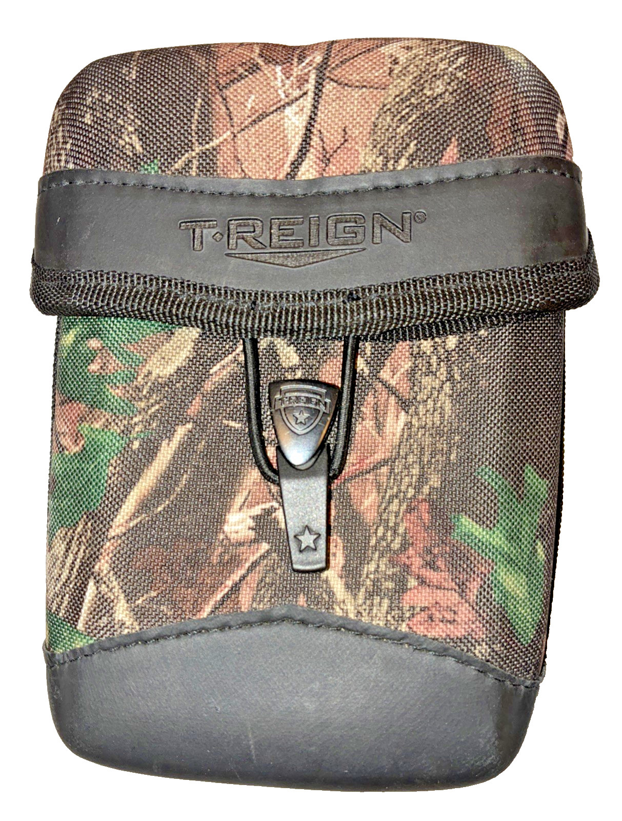 T-REIGN Pro Case Rigid Case Retractable Tether Hunting Bino Range Finder Camo