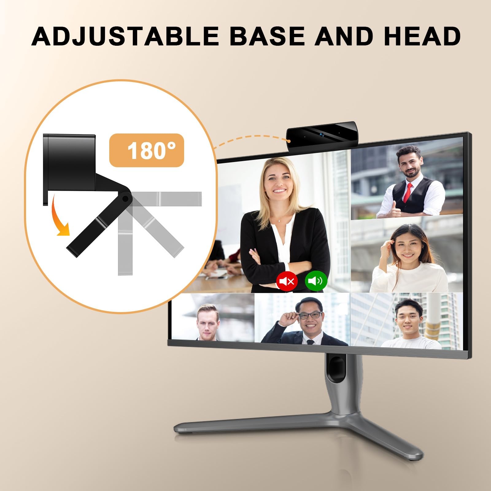 Webcam 1080P with Built-In Mic for Desktop Computer PC Mac Laptop Tablet