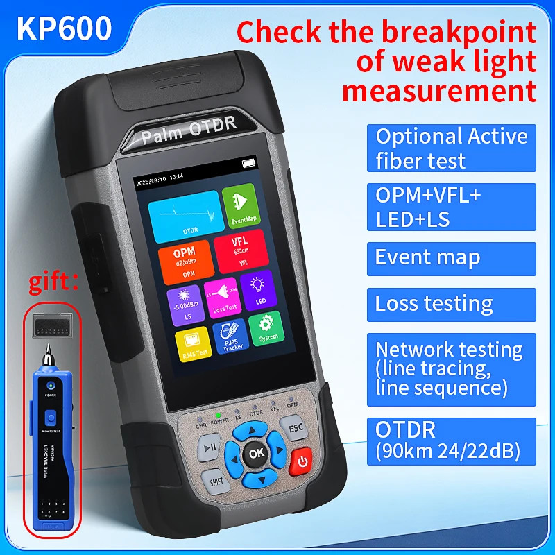 KP600 90KM OTDR Active Fiber Testing Optical Time Domain Reflectometer Fiber Opt