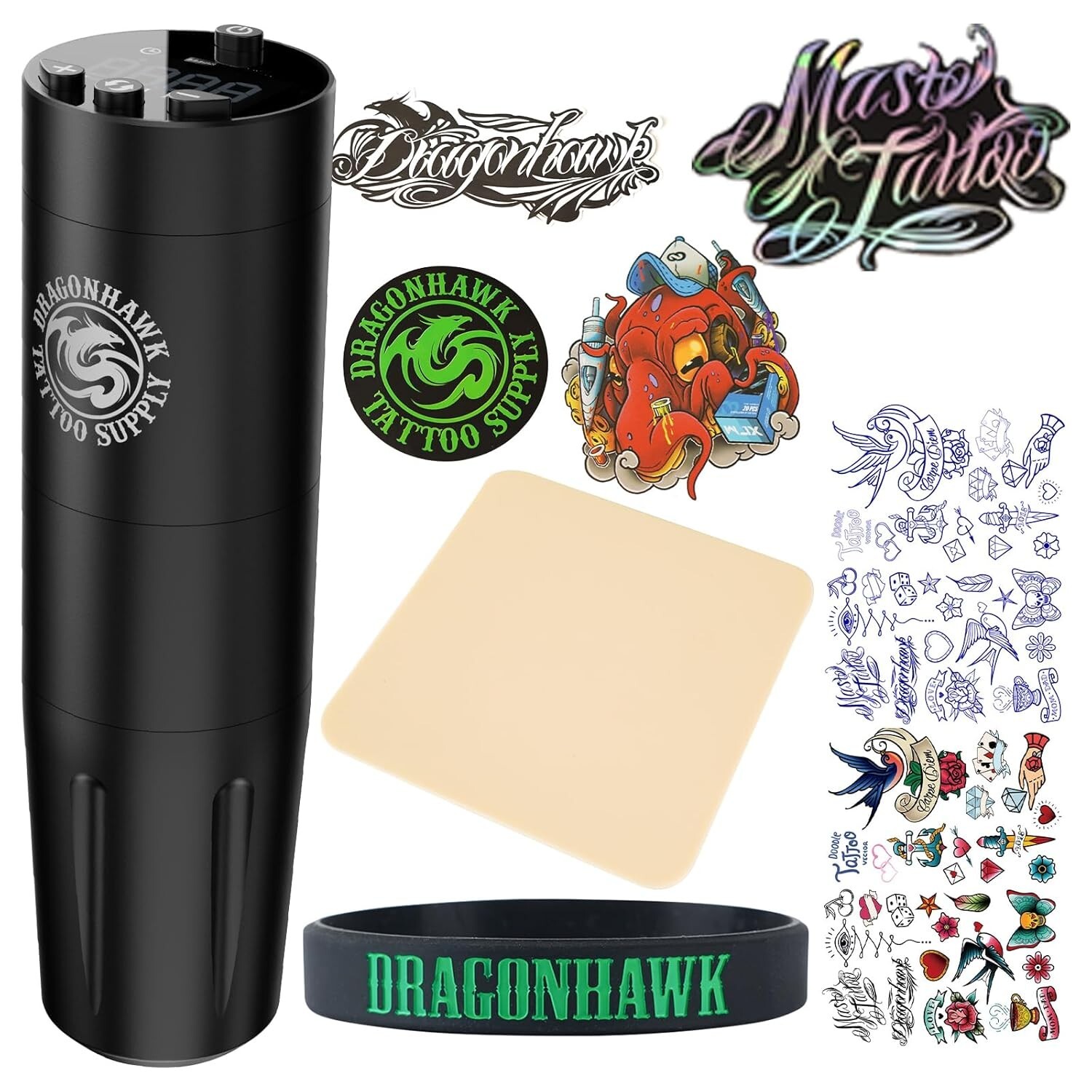Dragonhawk X8 Wireless Tattoo Pen Machine Gun, 180-9000 Rpm Speed Control Pen
