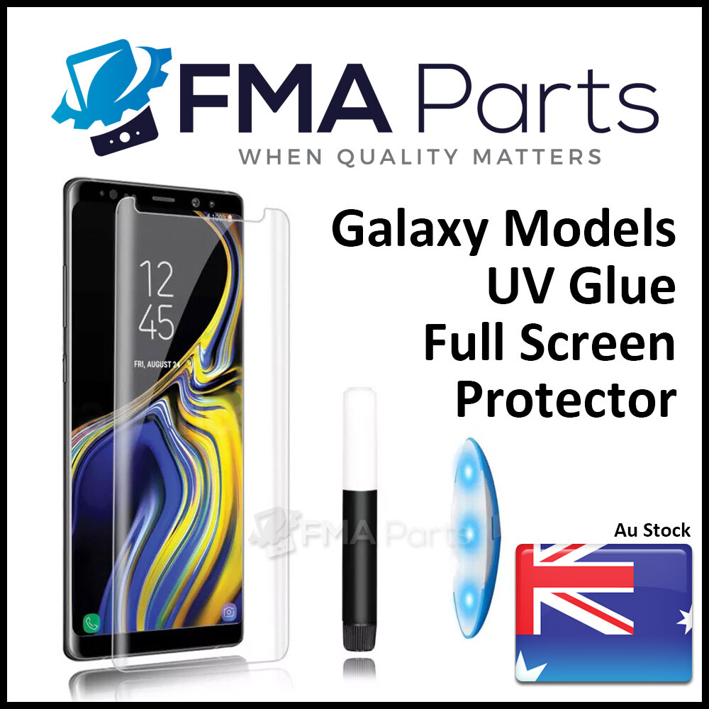 Samsung Galaxy S10 Plus 5G S9 S8 UV Glue Full Screen Tempered Glass Protector