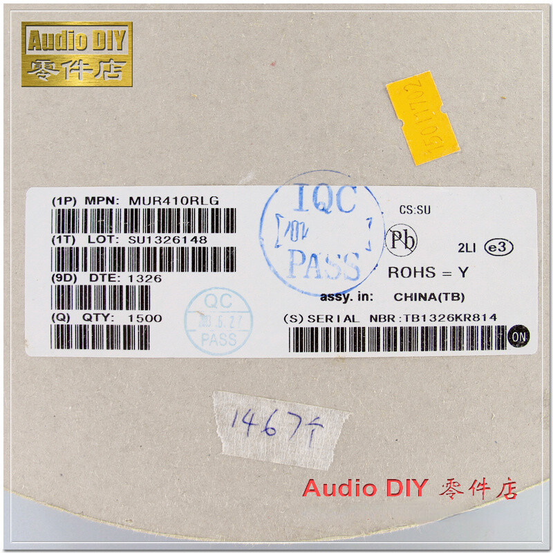 ON Semiconductor MUR410 4A/100V Copper Leg Ultra Fast Rectifier Diode
