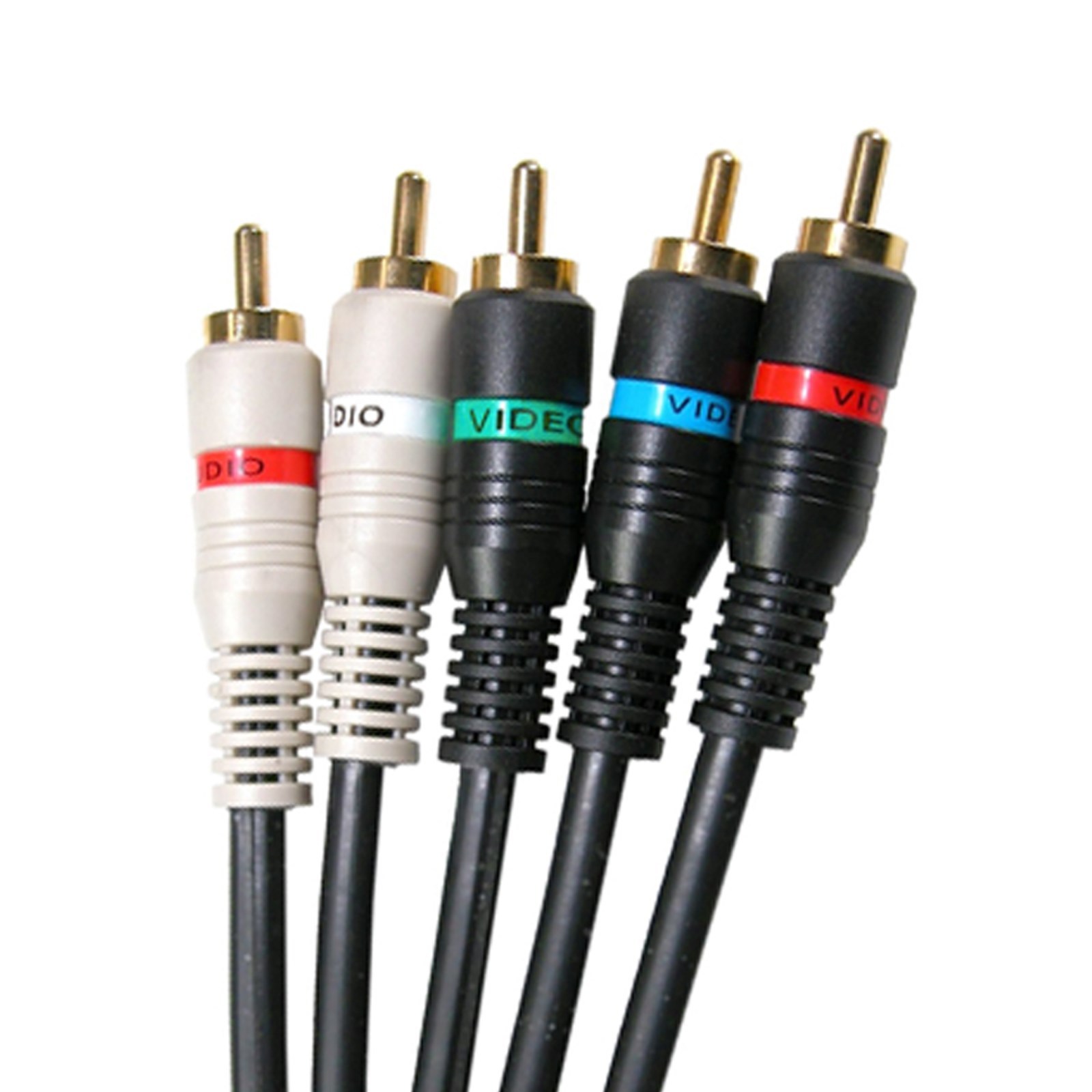 6ft White VIDEO Component Audio / Video Patch Cables 5 wires HD TV RCA COMPONENT