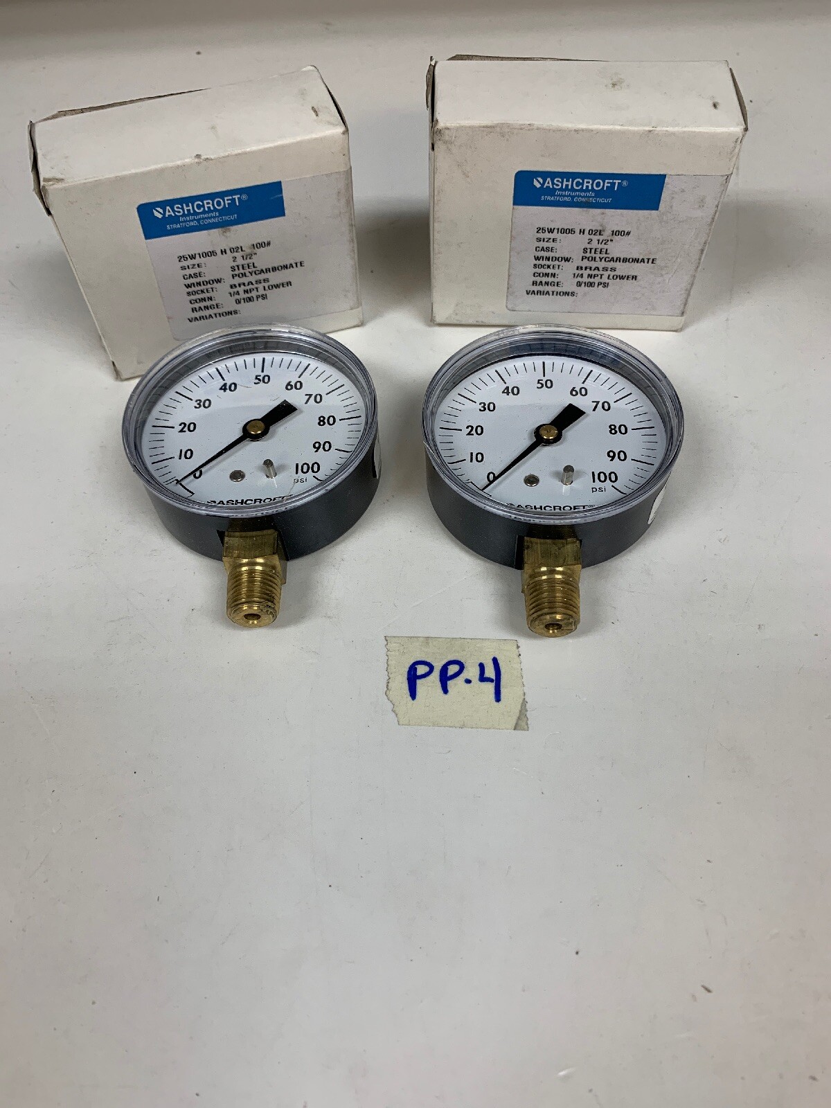 New ASHCROFT Gauge 25W1005H02L100lbs (Lot Of 2) Fast Shipping!!