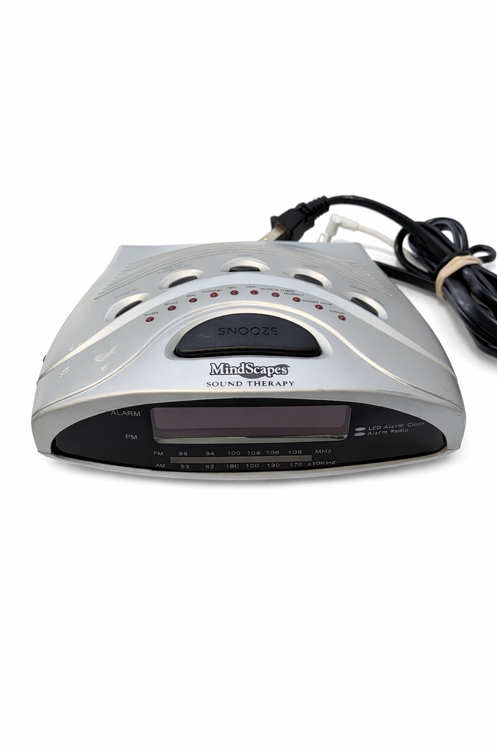 MindScapes Sound Therapy 10 Sound AM/FM Alarm Clock Radio Tested Model 802916