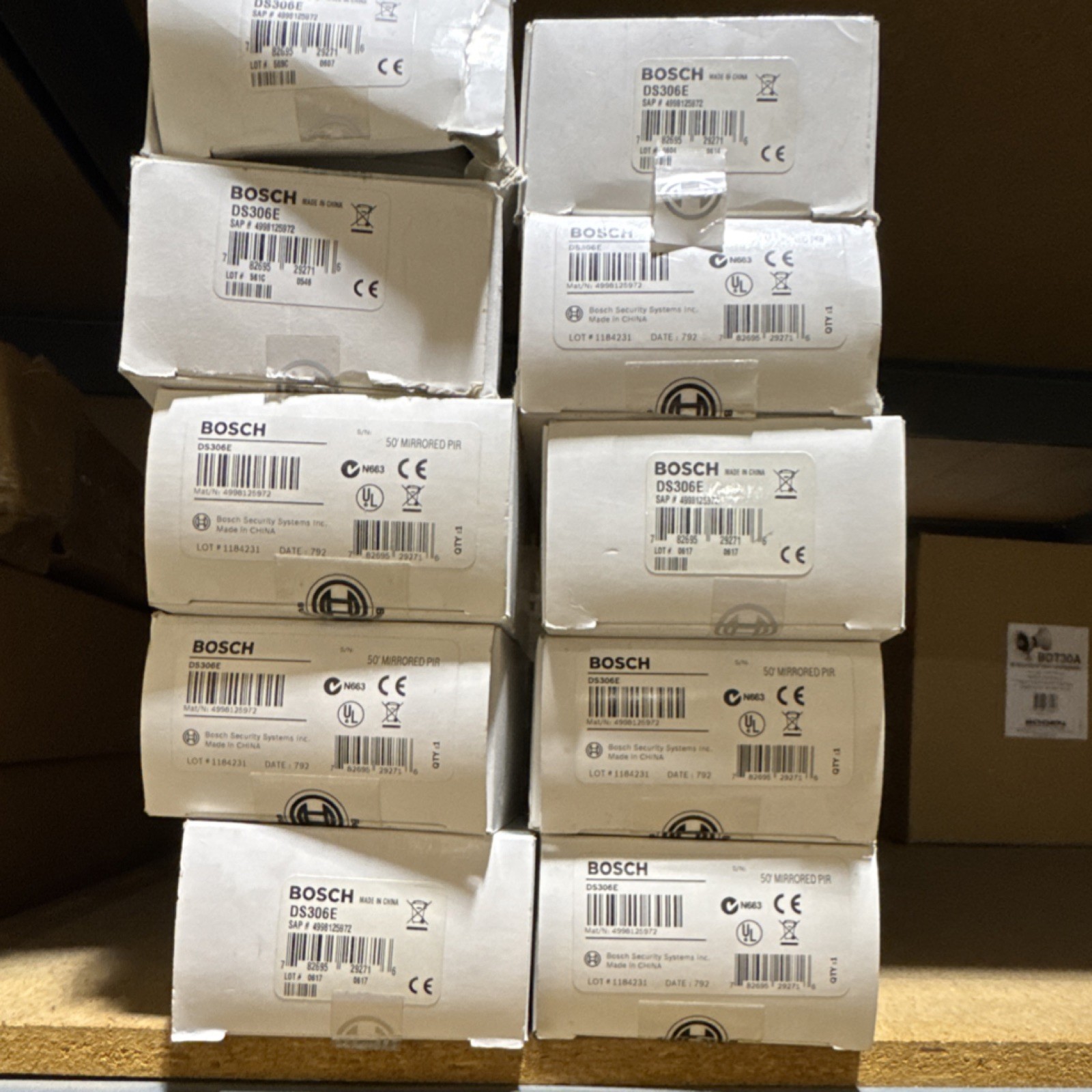 Bosch DS306E 50 Mirrored PIR Alarm System Parts Lot of 10 MPN DS306E