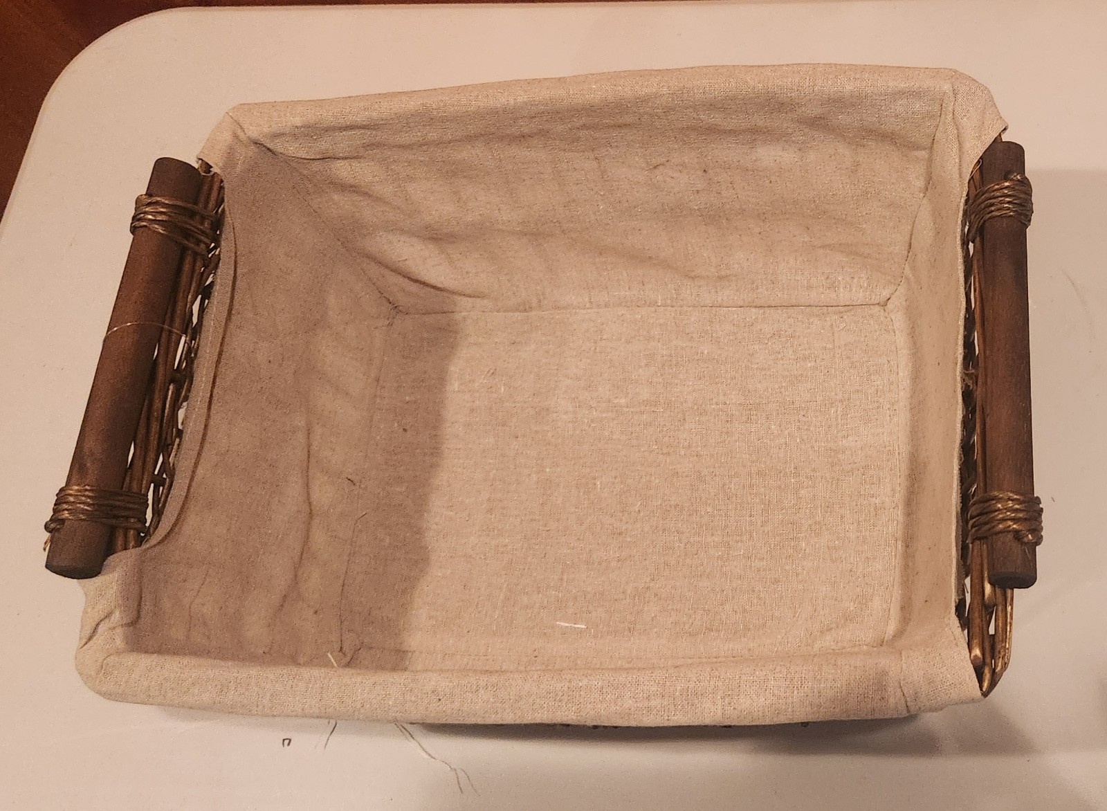 Basket wicker Woven Lined Handle Decor display holiday Housewarming moving gift