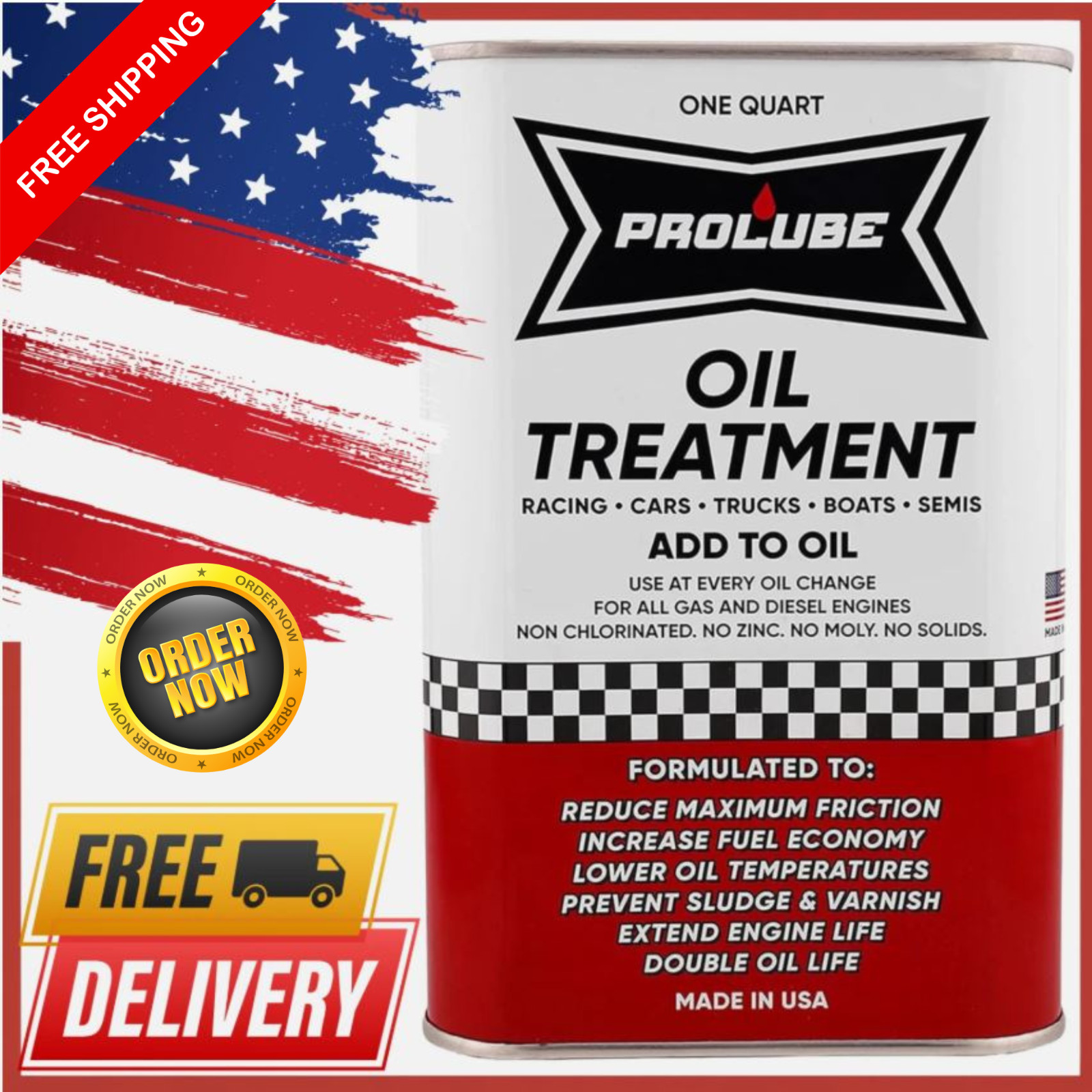 1QT Prolube Engin Oil Treatment Engine Oil Additive for Gas & Diesel Engines
