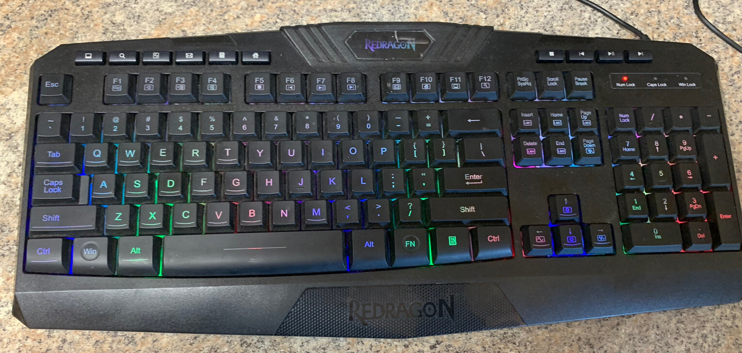Redragon S101 Black BACKLIT GAMING KEYBOARD INDIVIDUAL KEYCAPS KEYS (S101-3)