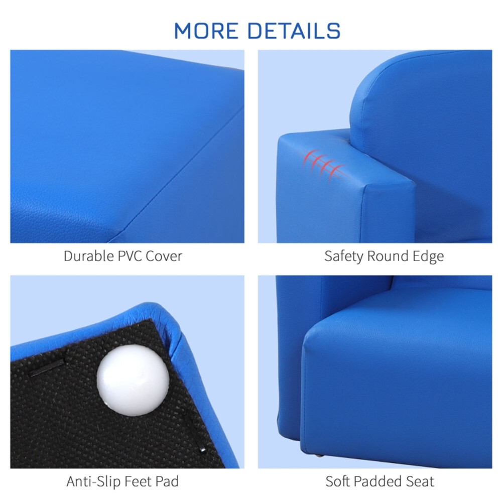 2-in-1 Multifunctional Kids Sofa Blue