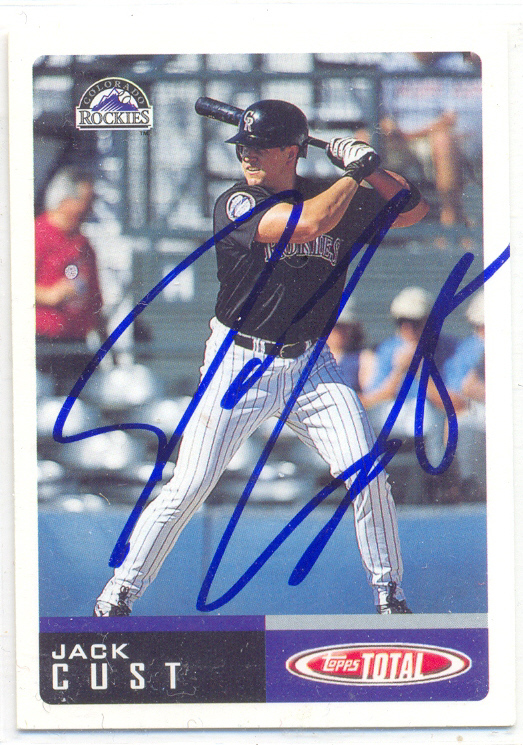 JACK CUST COLORADO ROCKIES SIGNED CARD A'S MARINERS ORIOLES DIAMONDBACKS PADRES