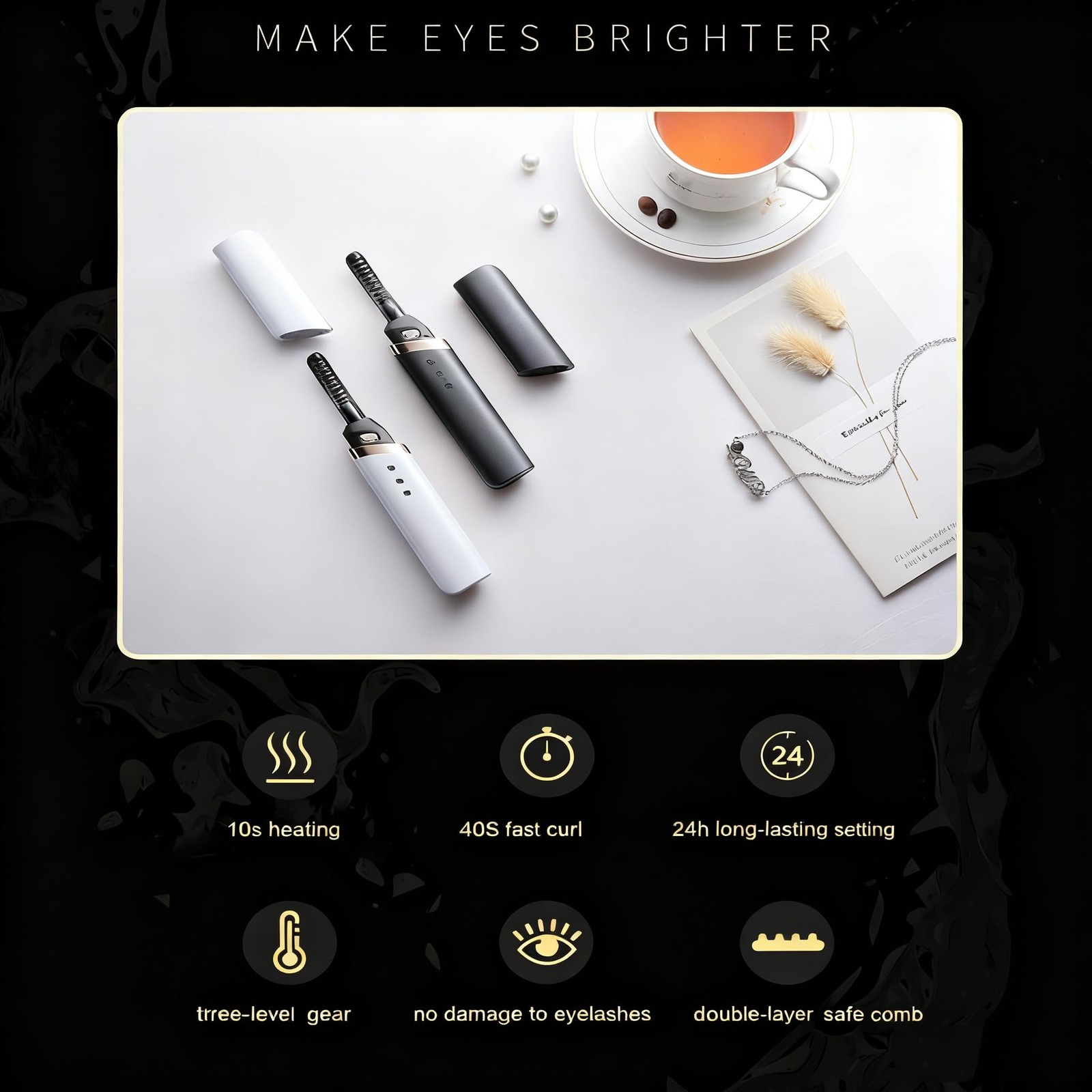 Heated Eyelash Curler for , Lash Curler with 3 Temperature Modes, 10s Fast He...