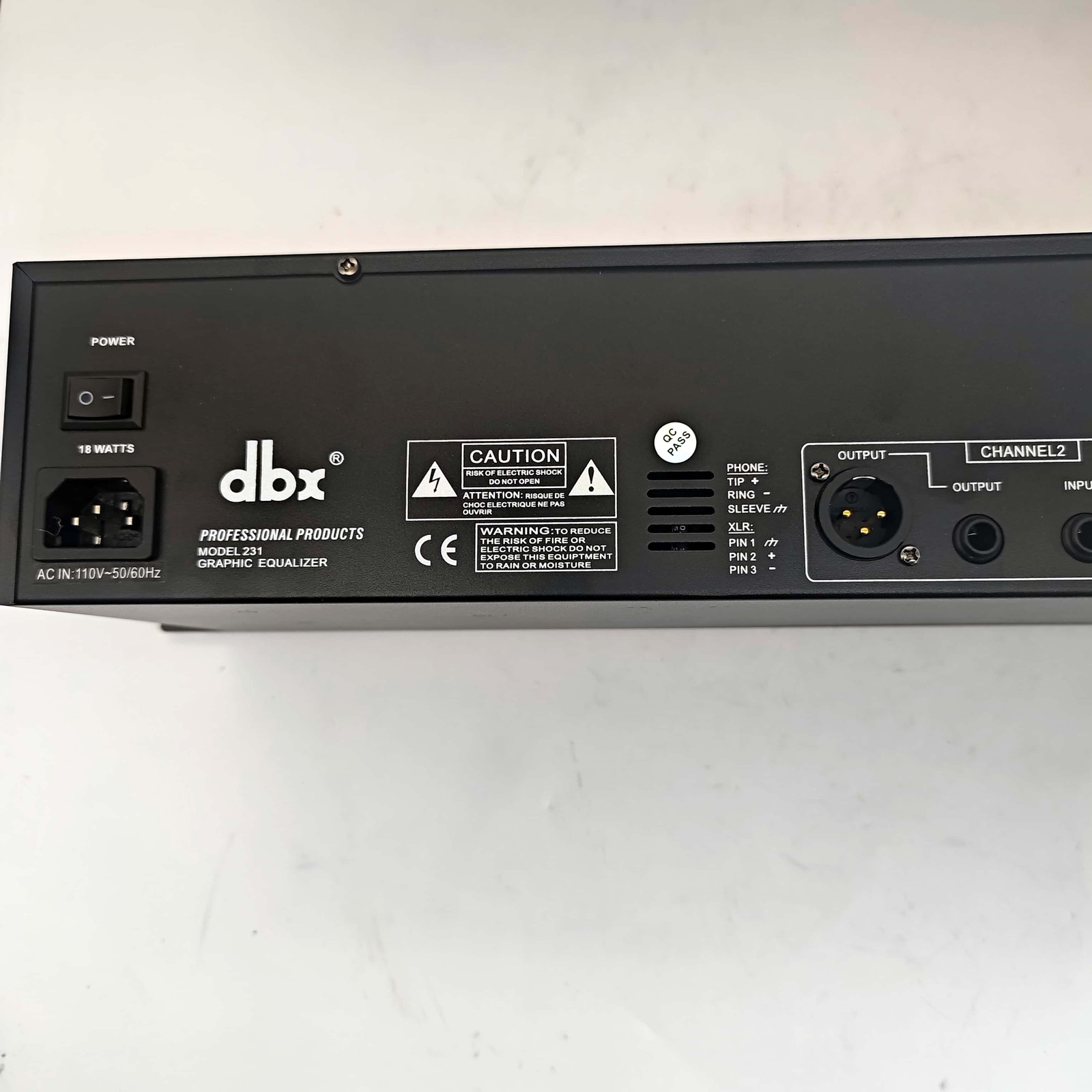 dbx 231 Dual Channel 31-Band Graphic Equalizer Rackmount Pro Audio EQ - TESTED