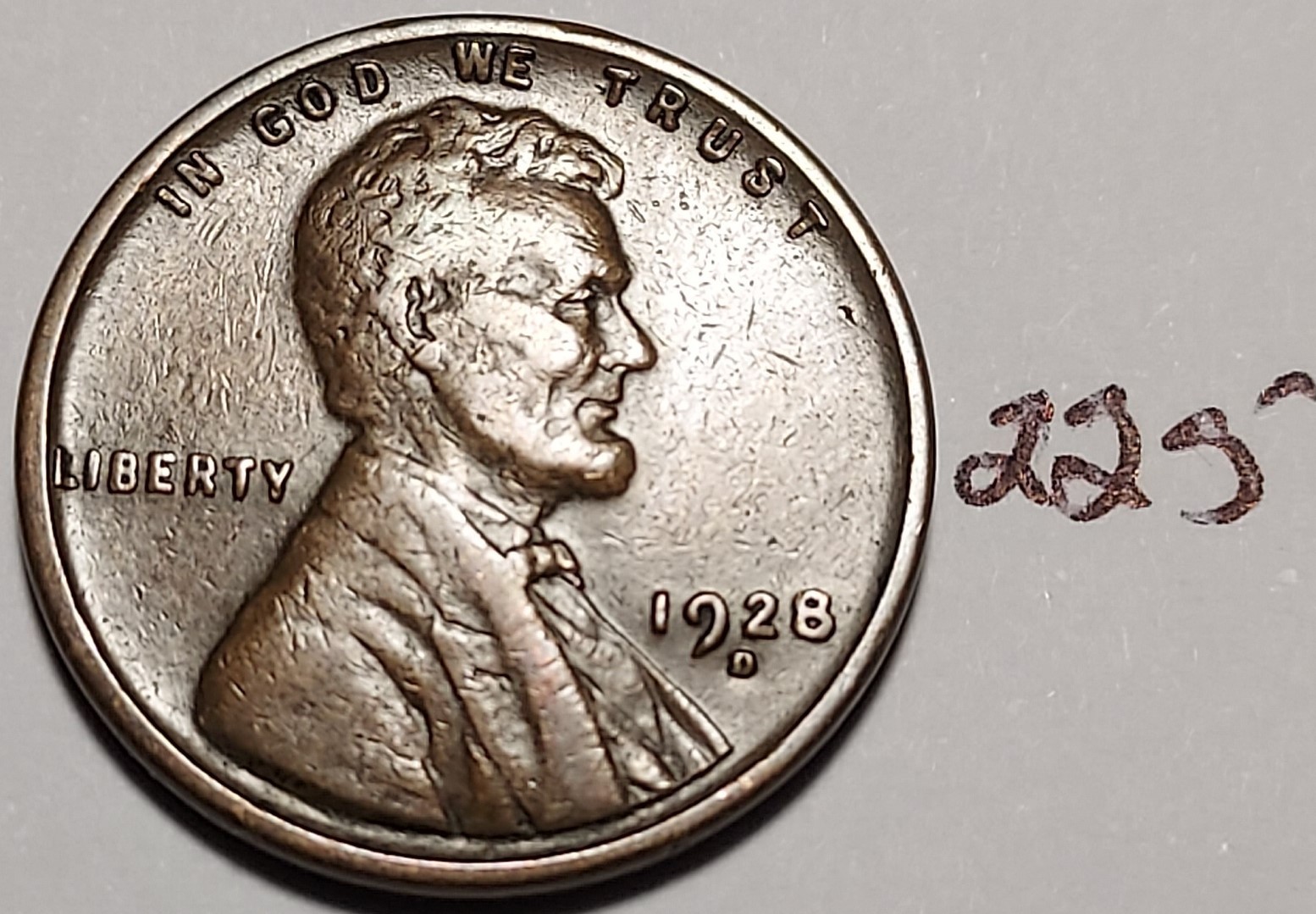 1928-D Lincoln Wheat Cent VERY FINE #225