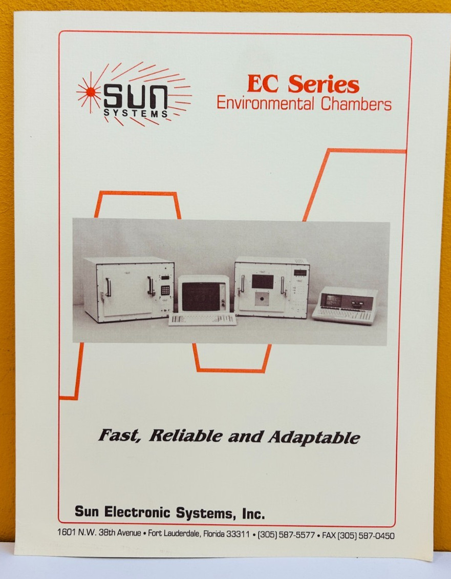 Sun Electric Systems EC Series Environmental Chambers Catalog.