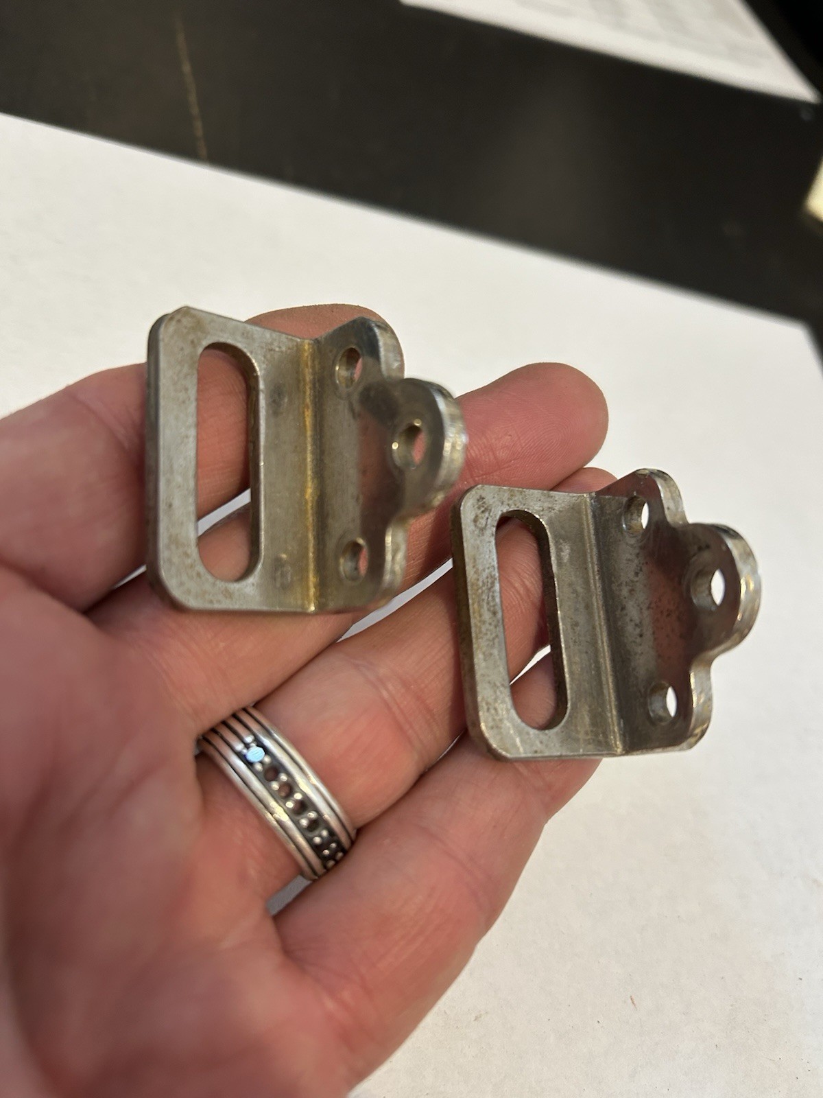 PAIR (2) ART CRAFT DECO VICTORIAN CHROME DOOR SLIDE BOLT LATCH LOCK CATCH ONLY