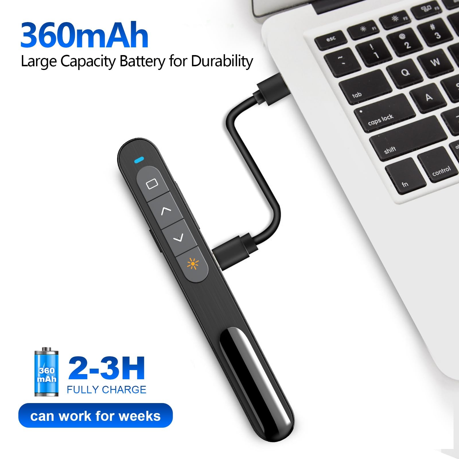 N76 Rechargeable Presentation Clicker Wireless Remote Red Light PPT Click