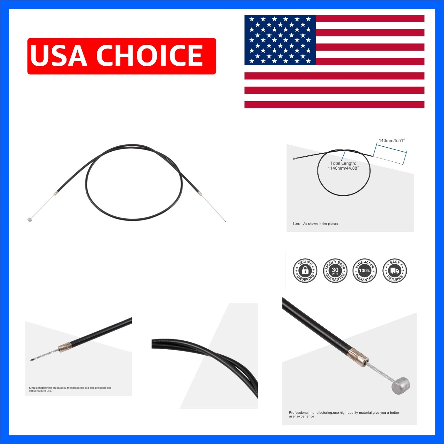 44.88" Throttle Cable Replacement for 2 Stroke 43cc 47cc 49cc Engine Mini Poc...
