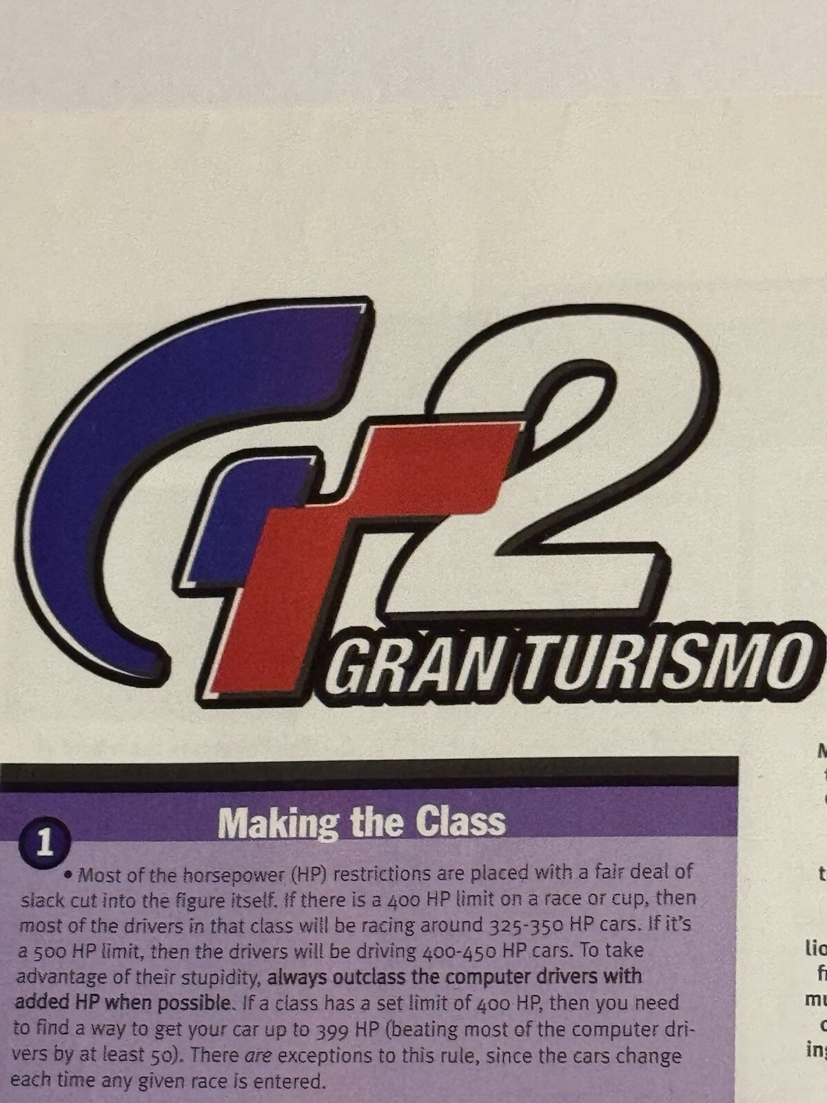 EGM Gran Turismo 2 Strategy Guide Poster Insert.