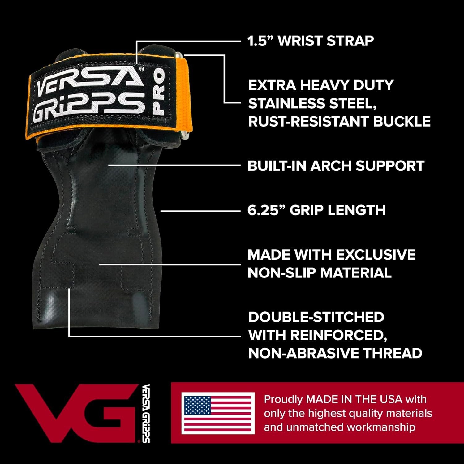 Pro Wrist Straps for Weightlifting - Made in USA