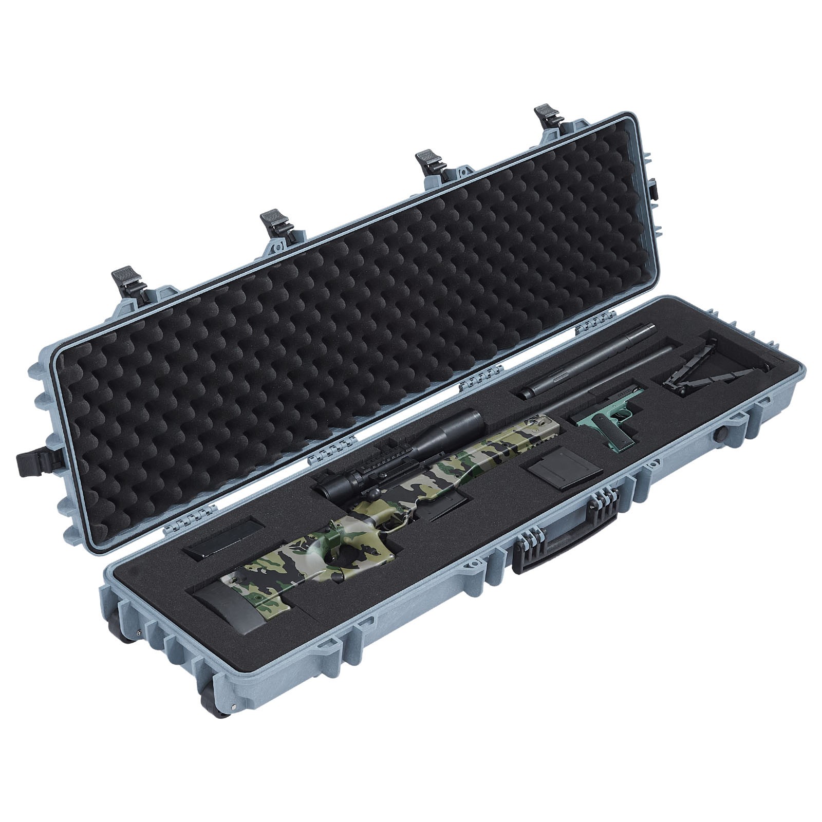 Uimoso 50-Inch Hard Rifle Case, Waterproof & Dustproof Gun Storage, Grey