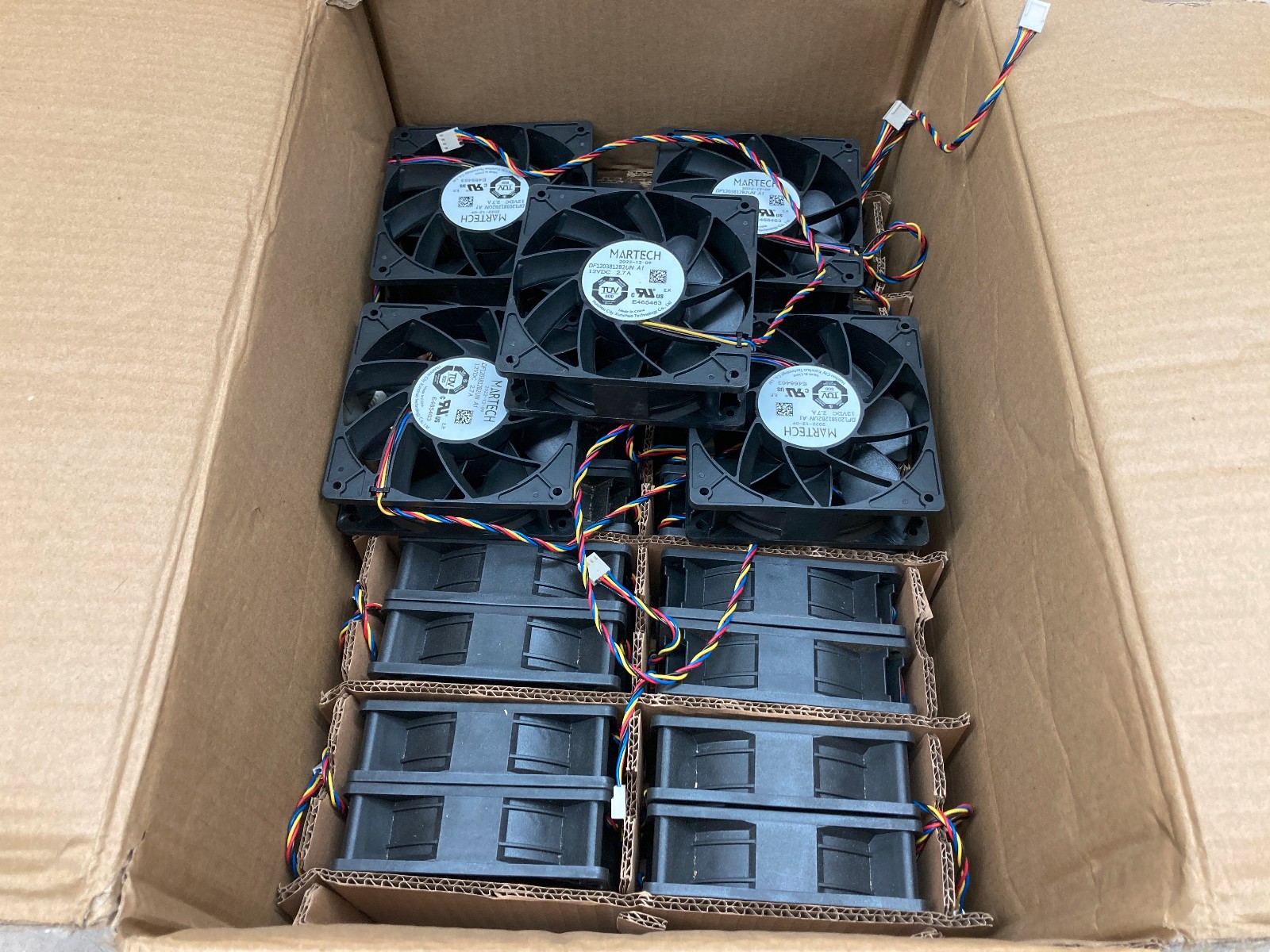 Lot of 25 Martech 12V 2.7A 120mm 4-Pin Antminer Cooling Fan