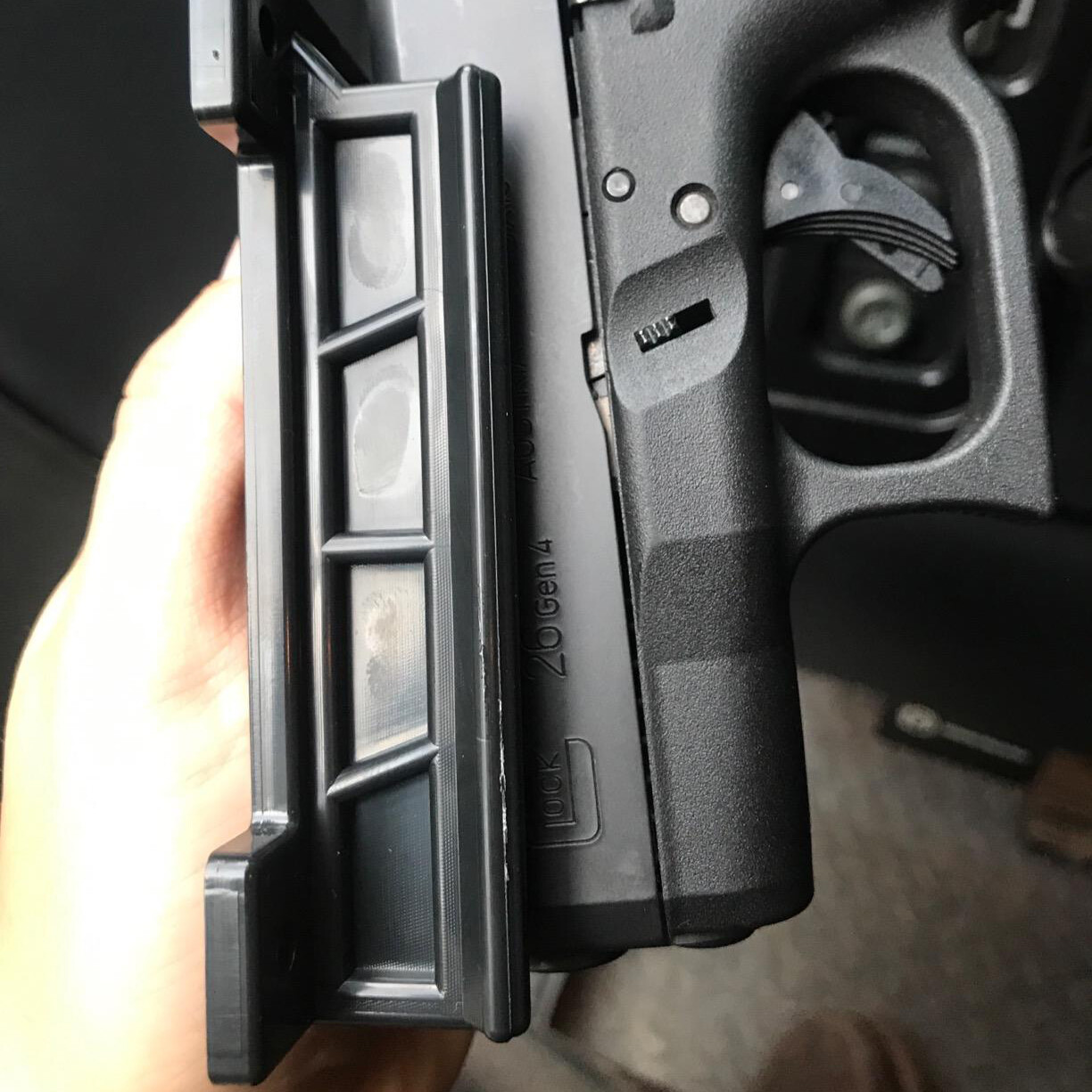 Concealed Carry Gun Magnet Mount for Glock 19X, G19, G17 - Car Truck or Anywhere
