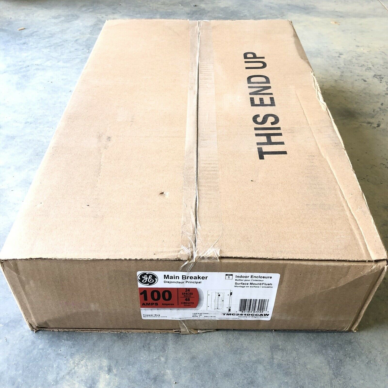 New GE Main Breaker TMC2410CCAW 100A 24 Spaces 48 Circuits Indoor Enclosure